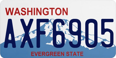 WA license plate AXF6905