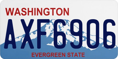 WA license plate AXF6906