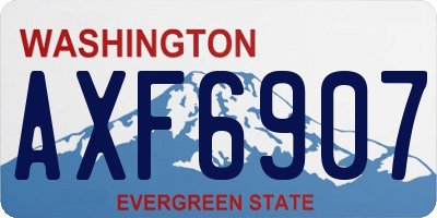 WA license plate AXF6907