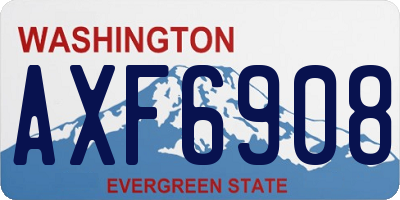 WA license plate AXF6908