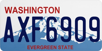 WA license plate AXF6909