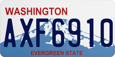 WA license plate AXF6910