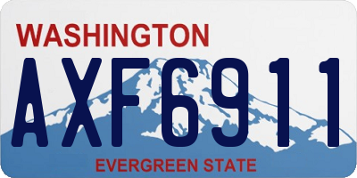 WA license plate AXF6911