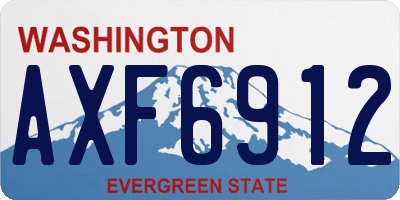 WA license plate AXF6912