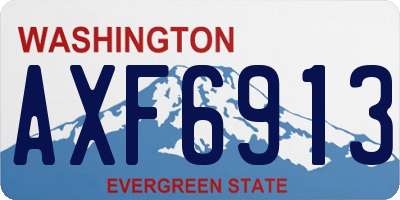 WA license plate AXF6913