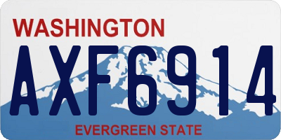 WA license plate AXF6914