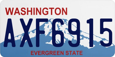 WA license plate AXF6915