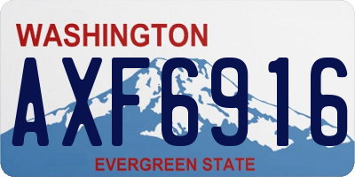 WA license plate AXF6916