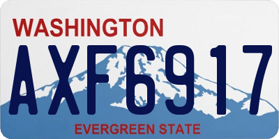 WA license plate AXF6917