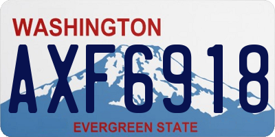 WA license plate AXF6918