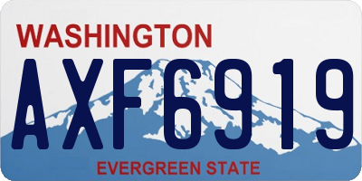WA license plate AXF6919