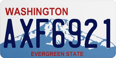 WA license plate AXF6921