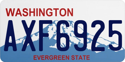 WA license plate AXF6925