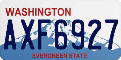 WA license plate AXF6927