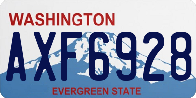 WA license plate AXF6928
