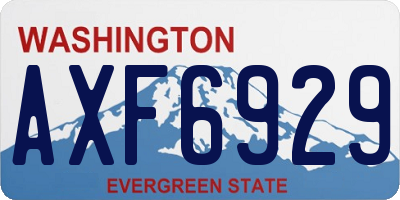 WA license plate AXF6929