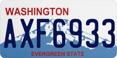 WA license plate AXF6933