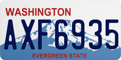 WA license plate AXF6935