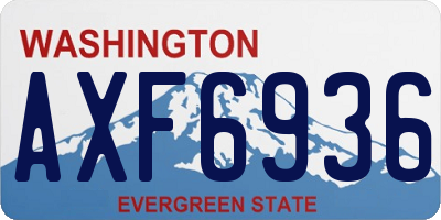 WA license plate AXF6936