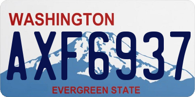 WA license plate AXF6937