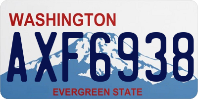 WA license plate AXF6938