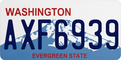 WA license plate AXF6939