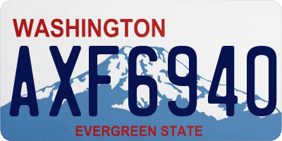 WA license plate AXF6940