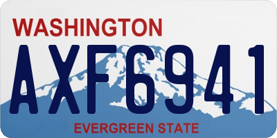 WA license plate AXF6941