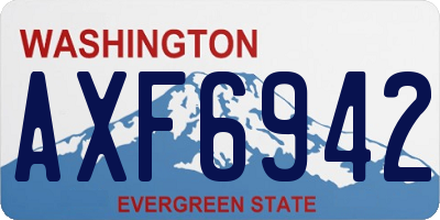 WA license plate AXF6942