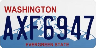 WA license plate AXF6947