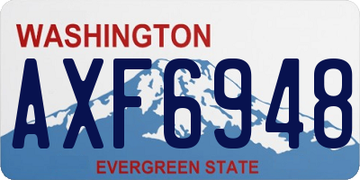 WA license plate AXF6948