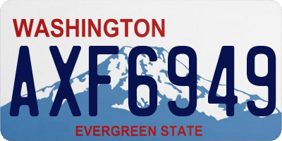 WA license plate AXF6949