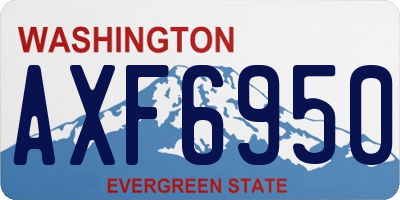 WA license plate AXF6950