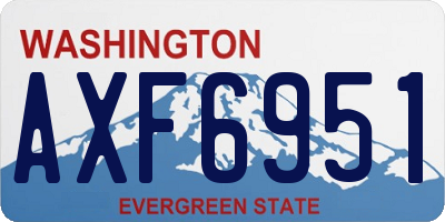 WA license plate AXF6951