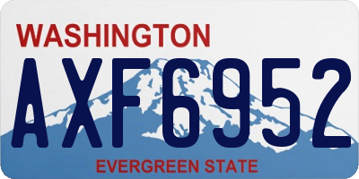 WA license plate AXF6952