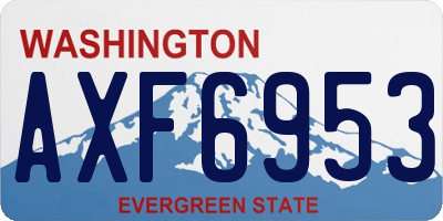 WA license plate AXF6953