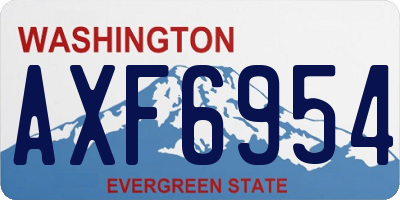 WA license plate AXF6954