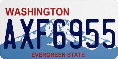 WA license plate AXF6955
