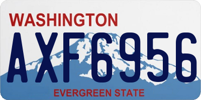 WA license plate AXF6956