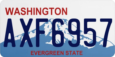 WA license plate AXF6957