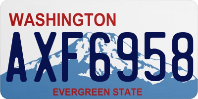 WA license plate AXF6958