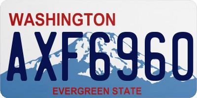 WA license plate AXF6960