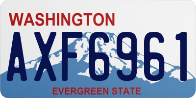 WA license plate AXF6961