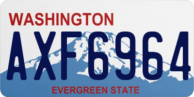 WA license plate AXF6964