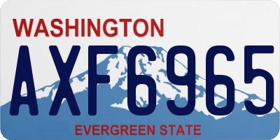 WA license plate AXF6965