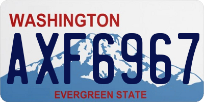 WA license plate AXF6967