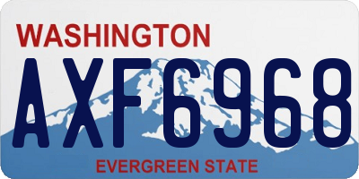 WA license plate AXF6968