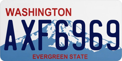 WA license plate AXF6969