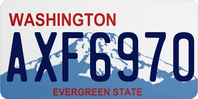 WA license plate AXF6970