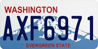WA license plate AXF6971